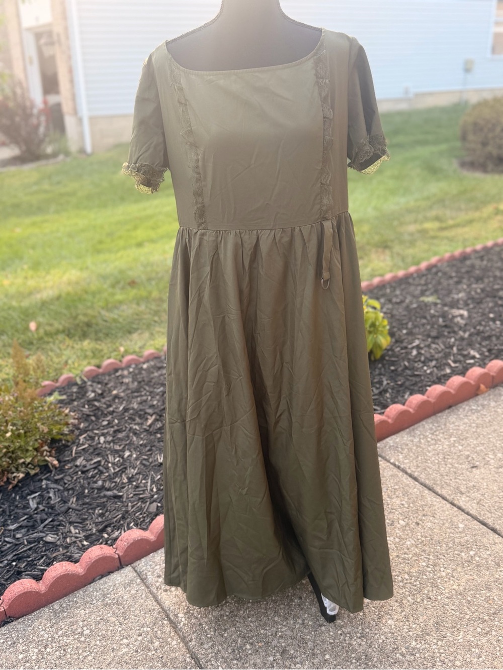 Olive Green Women’s Midi Dress